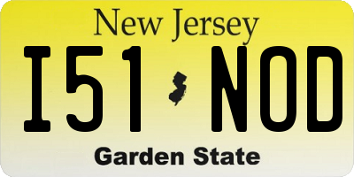 NJ license plate I51NOD