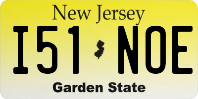 NJ license plate I51NOE