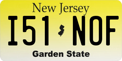 NJ license plate I51NOF