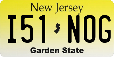 NJ license plate I51NOG