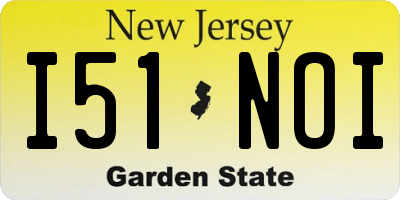 NJ license plate I51NOI