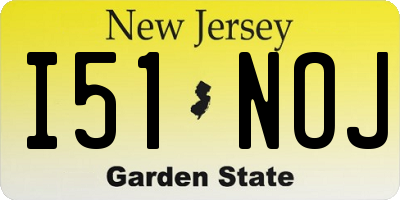 NJ license plate I51NOJ