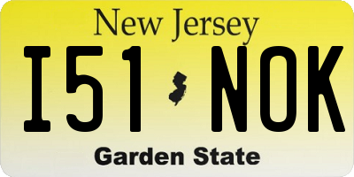 NJ license plate I51NOK