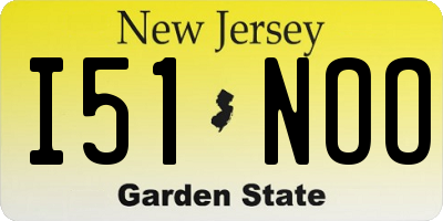 NJ license plate I51NOO
