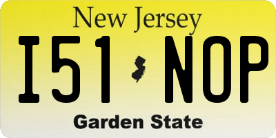 NJ license plate I51NOP
