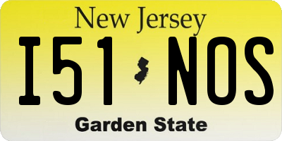 NJ license plate I51NOS