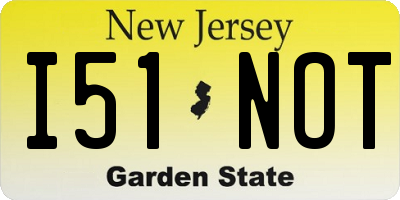 NJ license plate I51NOT