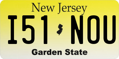 NJ license plate I51NOU