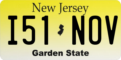 NJ license plate I51NOV