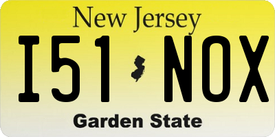 NJ license plate I51NOX