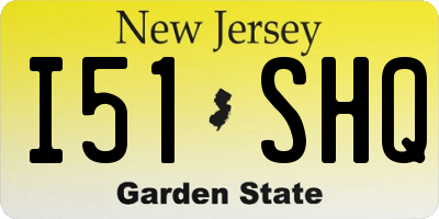 NJ license plate I51SHQ