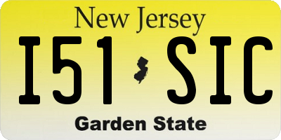 NJ license plate I51SIC
