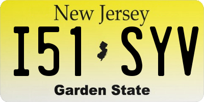 NJ license plate I51SYV