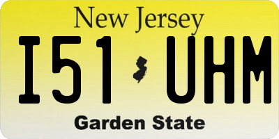NJ license plate I51UHM