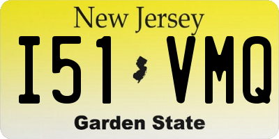NJ license plate I51VMQ