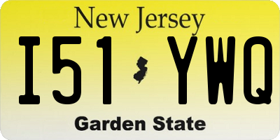 NJ license plate I51YWQ