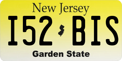 NJ license plate I52BIS