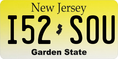 NJ license plate I52SOU