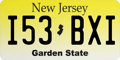 NJ license plate I53BXI