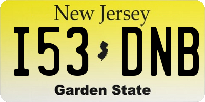 NJ license plate I53DNB