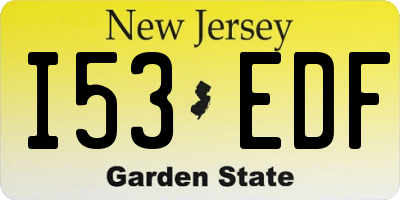 NJ license plate I53EDF