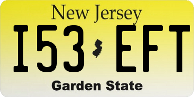 NJ license plate I53EFT