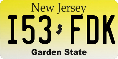 NJ license plate I53FDK
