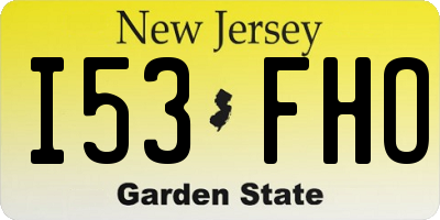 NJ license plate I53FHO