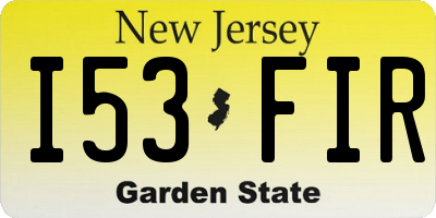 NJ license plate I53FIR