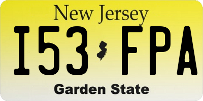 NJ license plate I53FPA
