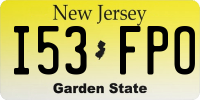 NJ license plate I53FPO