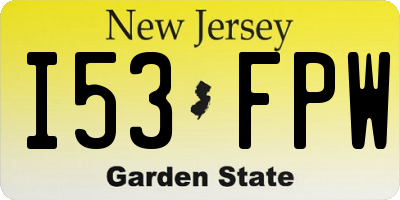 NJ license plate I53FPW