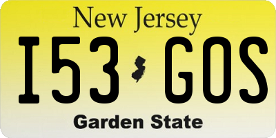 NJ license plate I53GOS