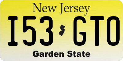 NJ license plate I53GTO