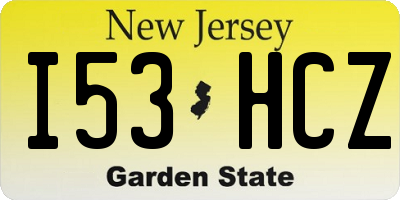 NJ license plate I53HCZ