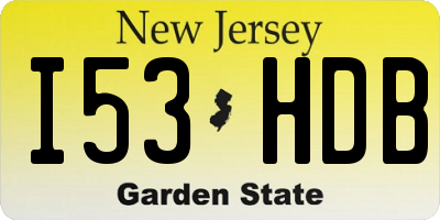 NJ license plate I53HDB