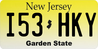 NJ license plate I53HKY