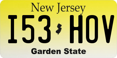 NJ license plate I53HOV