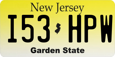 NJ license plate I53HPW