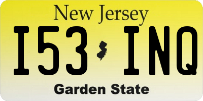 NJ license plate I53INQ