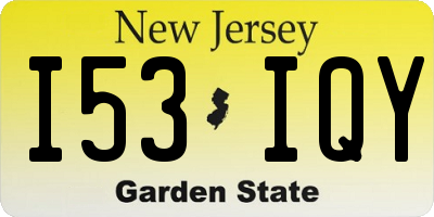 NJ license plate I53IQY