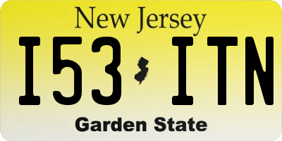 NJ license plate I53ITN