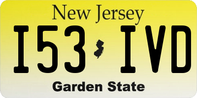NJ license plate I53IVD
