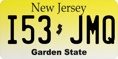 NJ license plate I53JMQ