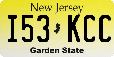 NJ license plate I53KCC
