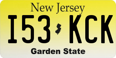 NJ license plate I53KCK
