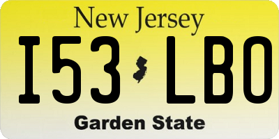 NJ license plate I53LBO