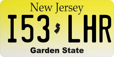 NJ license plate I53LHR