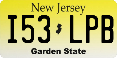 NJ license plate I53LPB