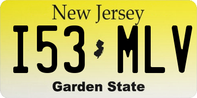 NJ license plate I53MLV